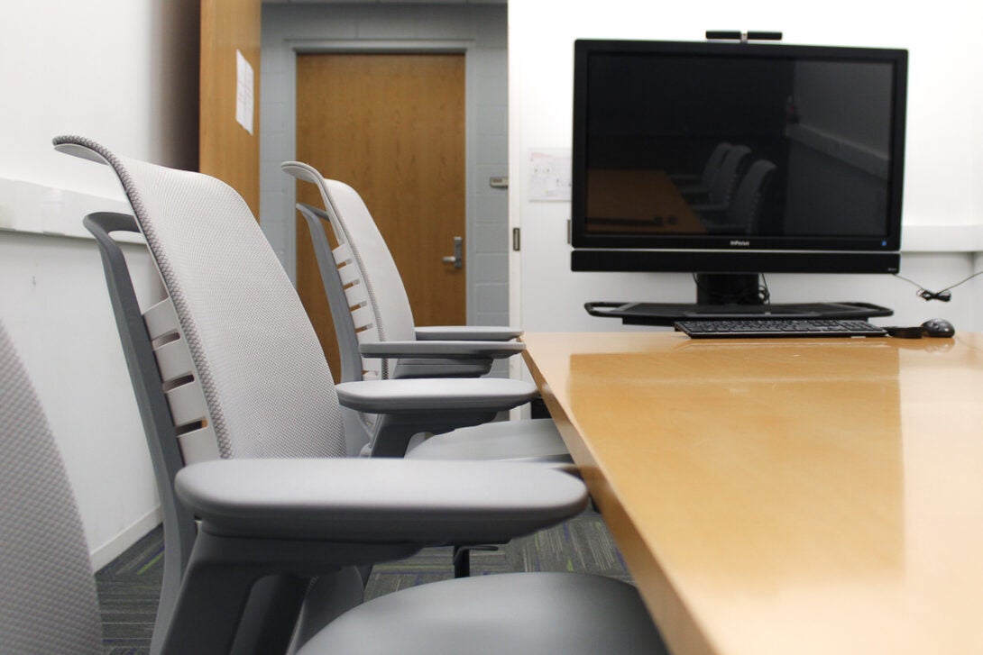 conference room with long single table